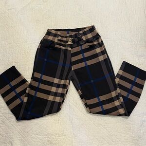 Stylish Plaid Pants with Blue and Tan Accents